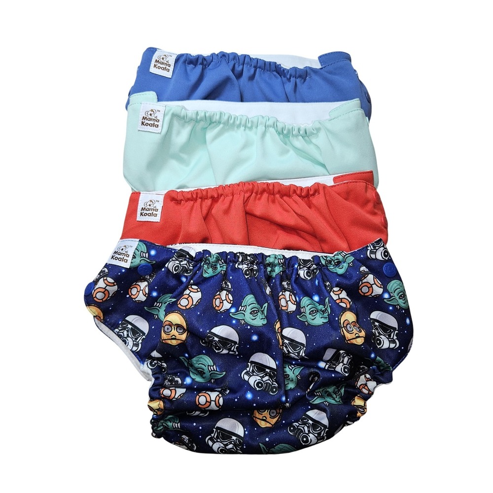 Mama Koala Cloth Diaper Covers Lot 4 Baby One Size Newborn Star Wars Reusable